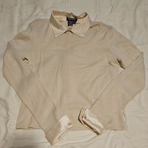 Cashmere and Silk Lauren Ralph Lauren Pullover Knit Shirt, Medium.